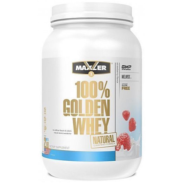 Golden whey natural 908 г, клубника Mxl